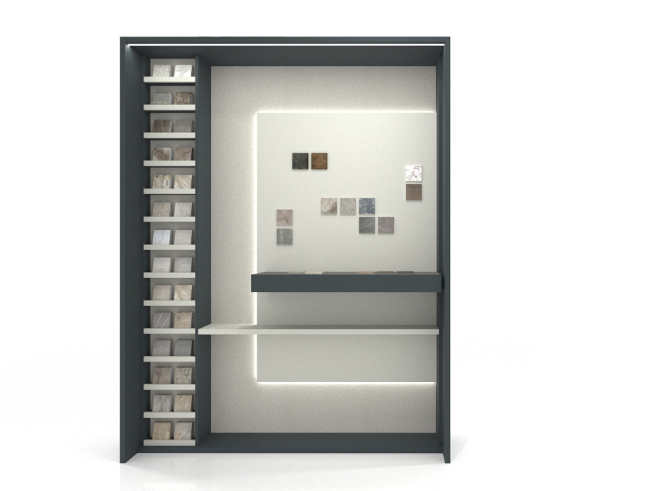 Expositor de azulejos Boutique Workbench Antracita DX Frontal