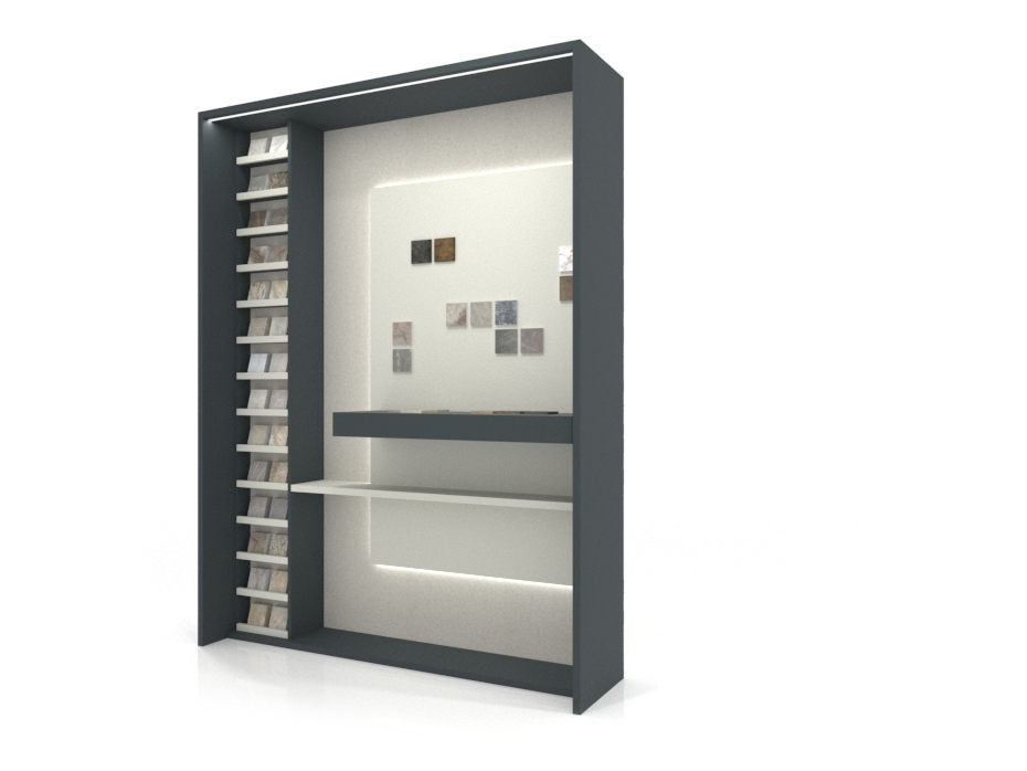 Expositor de azulejos Boutique Workbench Antracita DX Lateral