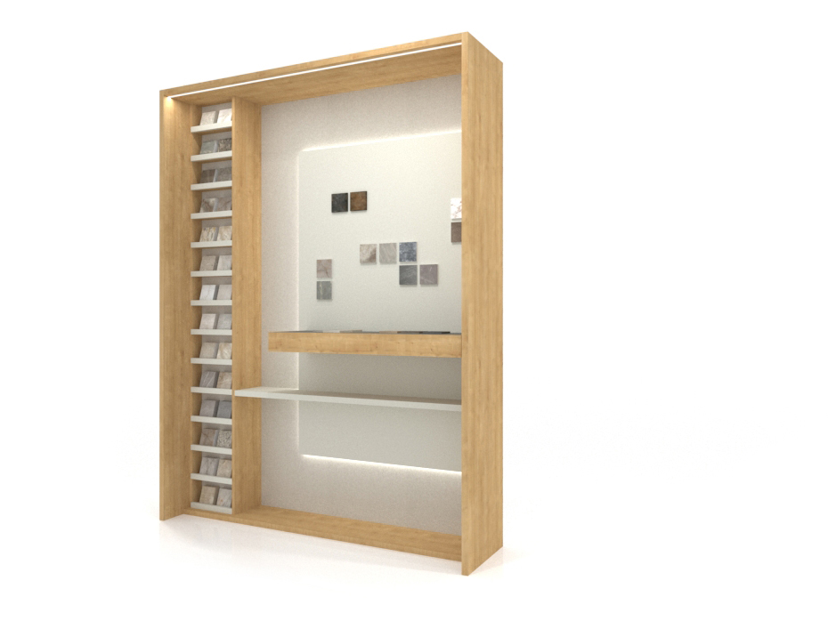 Expositor de azulejos Boutique Workbench Madera DX Lateral