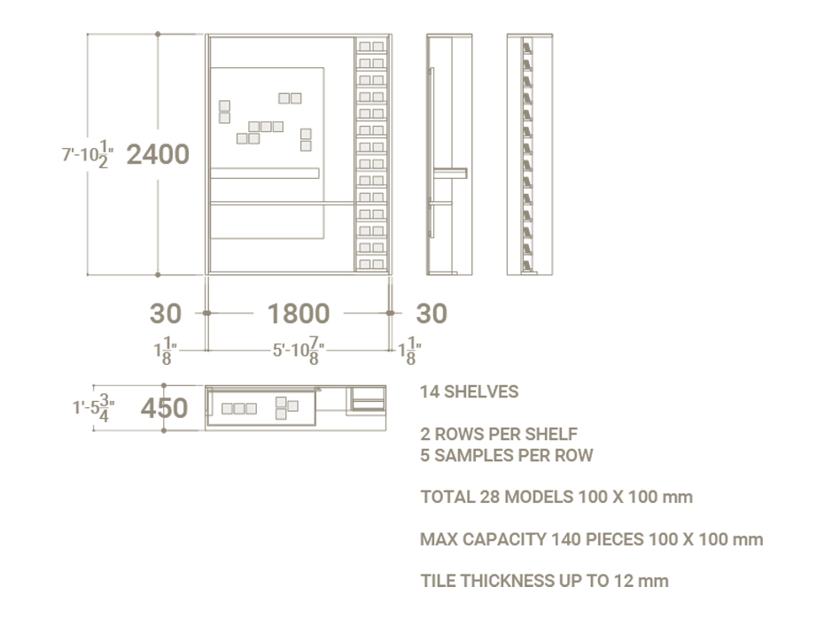 Expositor de azulejos Boutique Workbench Plano DX