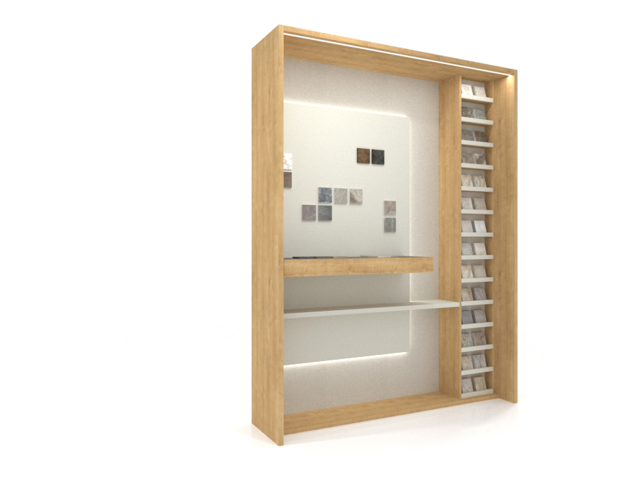 Expositor de azulejos Boutique Workbench Madera SX Lateral