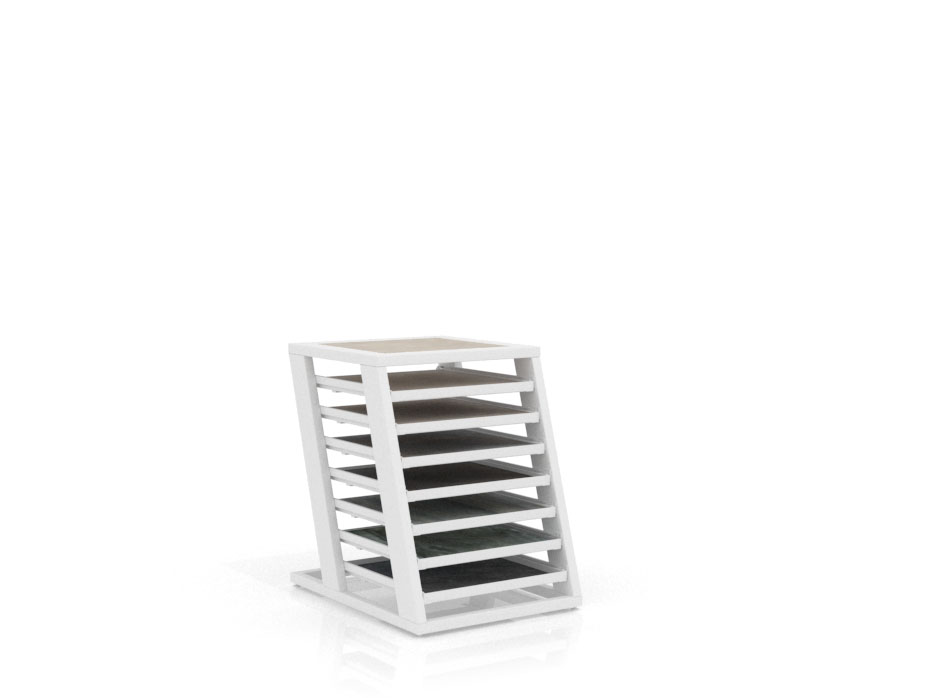 Expositor de azulejos para exterior Box Outdoor blanco cerrado