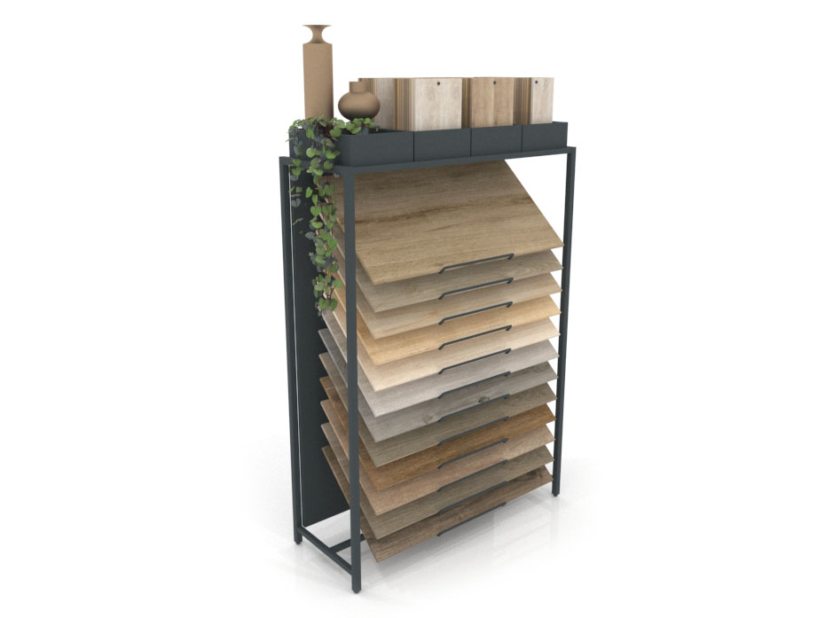 Expositor para parqué y laminados Cascade antracita aerea