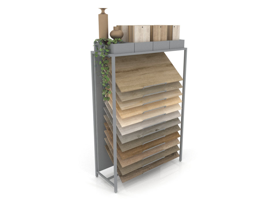 Expositor para parqué y laminados Cascade plata aerea