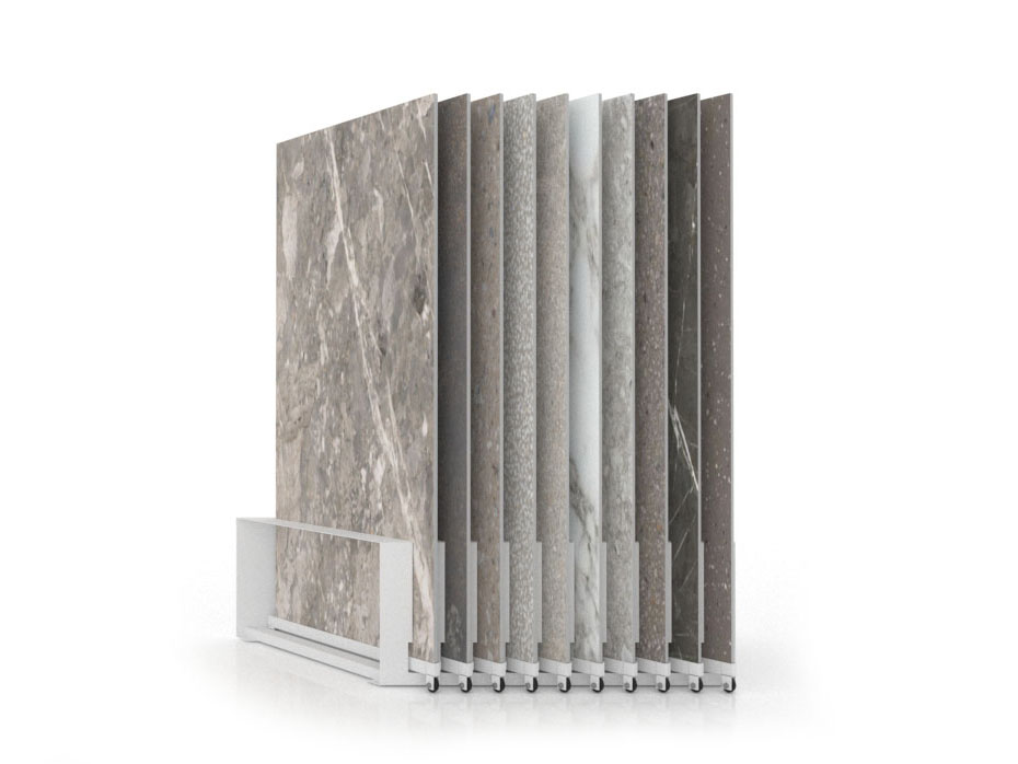 Expositor de azulejos Chicago V45 10P dx 150x75 blanco cerrado