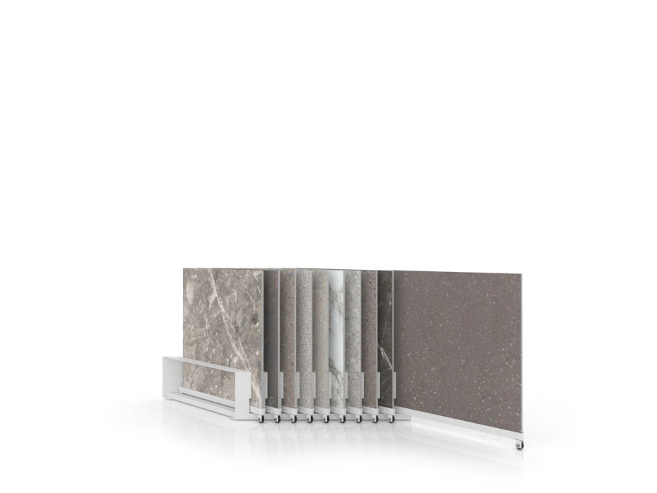 Expositor de azulejos Chicago V45 10P dx 75x75 blanco abierto