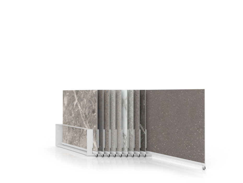 Expositor de azulejos Chicago V45 10P dx 90x90 blanco abierto