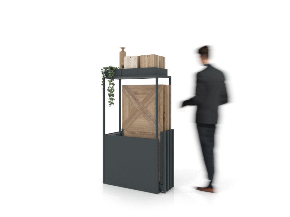 Expositor para suelos vinílicos Colorado Woodlook antracita frontal