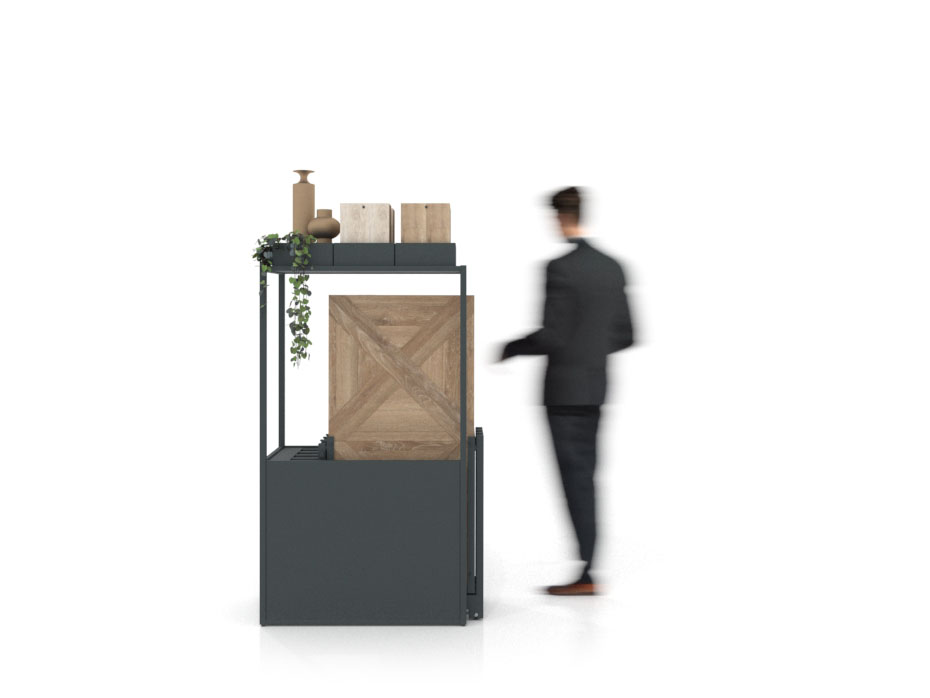 Expositor para suelos vinílicos Colorado Woodlook antracita lateral