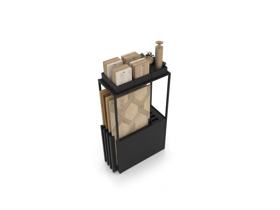 Expositor para suelos vinílicos Colorado Woodlook negro aerea