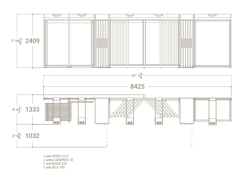 Expositores de azulejos Composición 101 plano luz