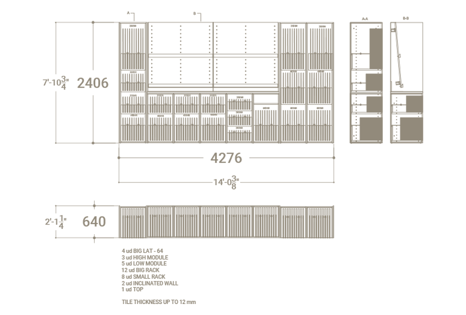 Expositor de azulejos Composition 112 plano