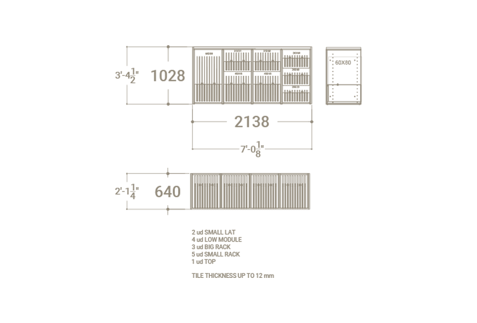 Expositor de azulejos Composition 113 plano