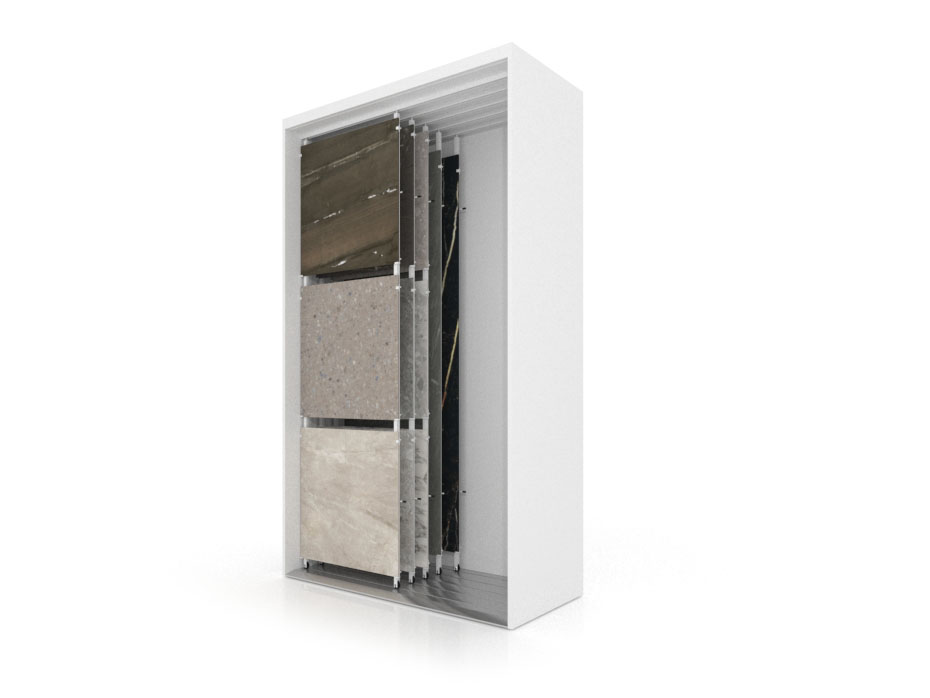 Expositor de azulejos multiformato Composition 117 5 blanco sx