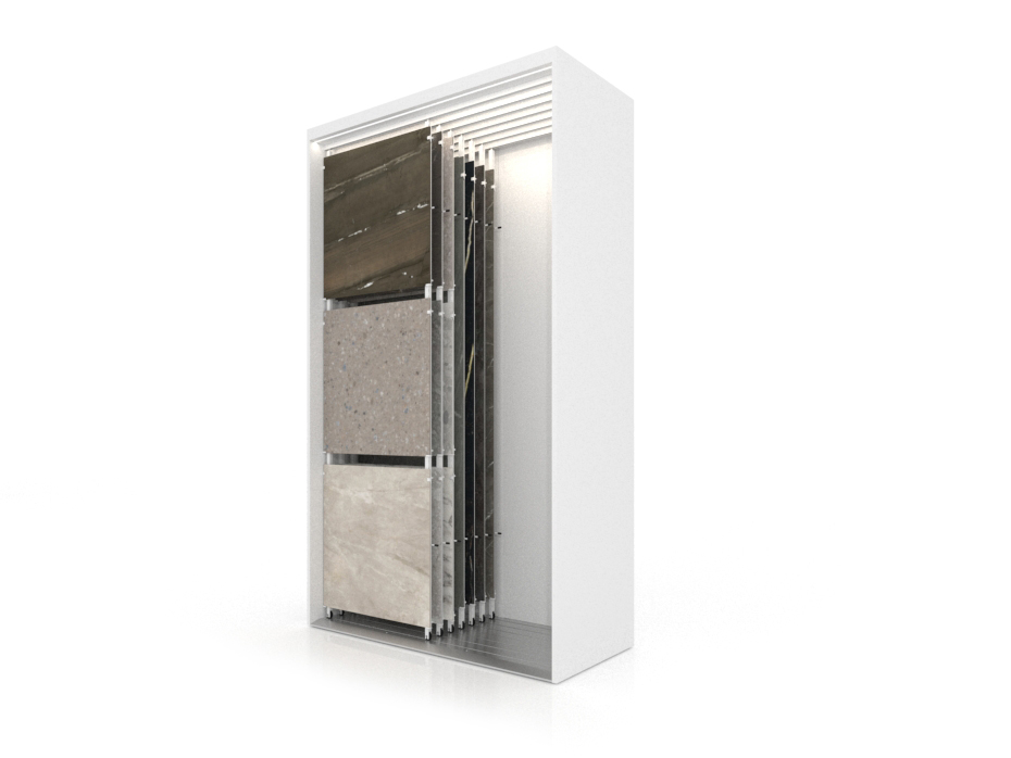 Expositor de azulejos multiformato Composition 117 7 luz blanco sx
