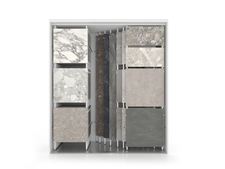 Expositor para azulejos Composition 118 7 blanco frontal