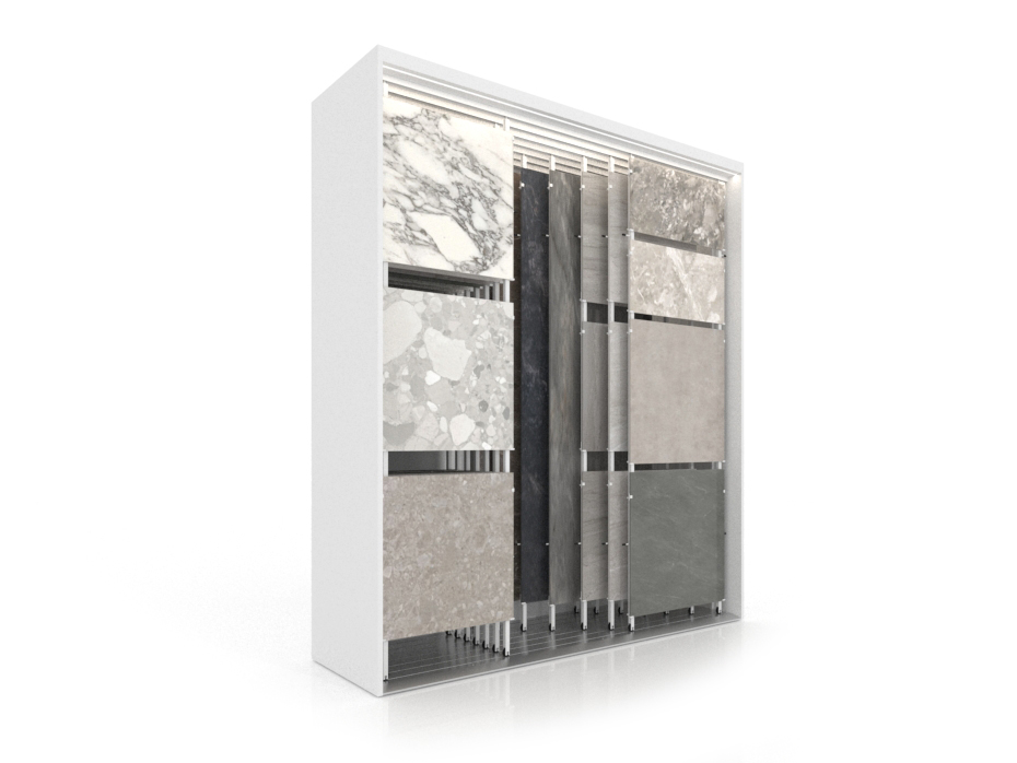 Expositor para azulejos Composition 118 7 luz blanco lateral