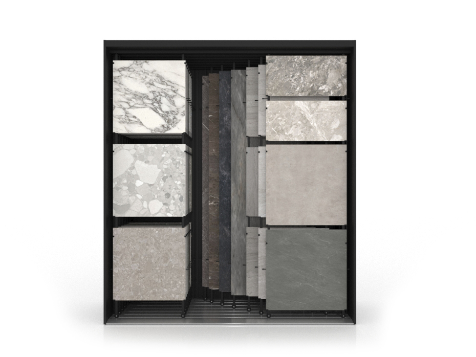 Expositor para azulejos Composition 118 7 negro frontal
