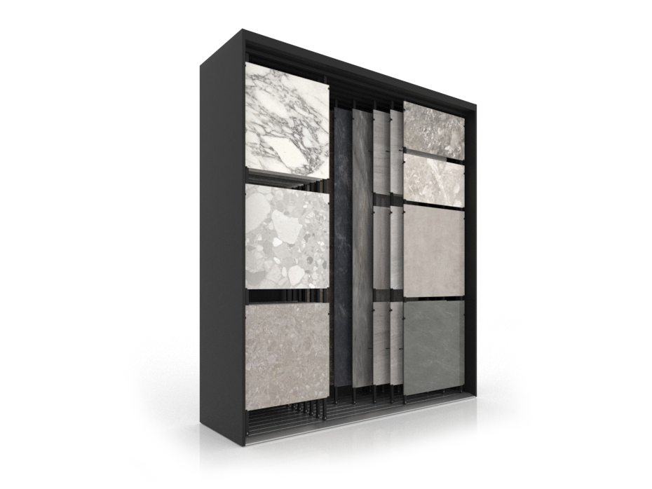 Expositor para azulejos Composition 118 7 negro lateral