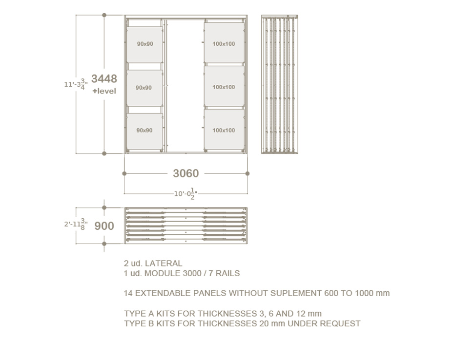 Expositor para azulejos Composition 118 plano 7 carriles