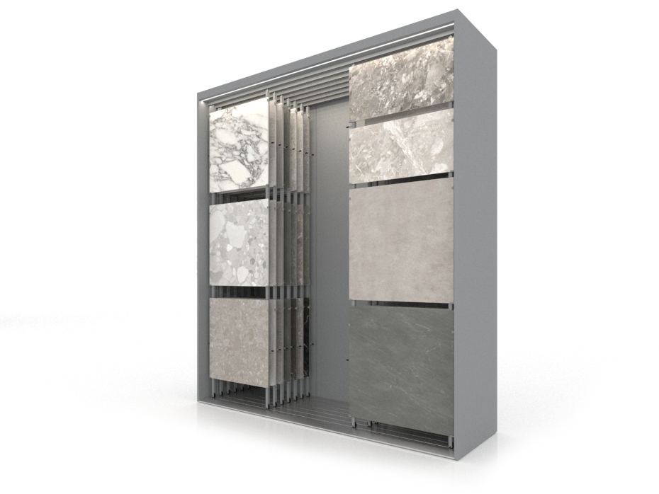 Expositor para azulejos Composition 118 7 luz plata sx