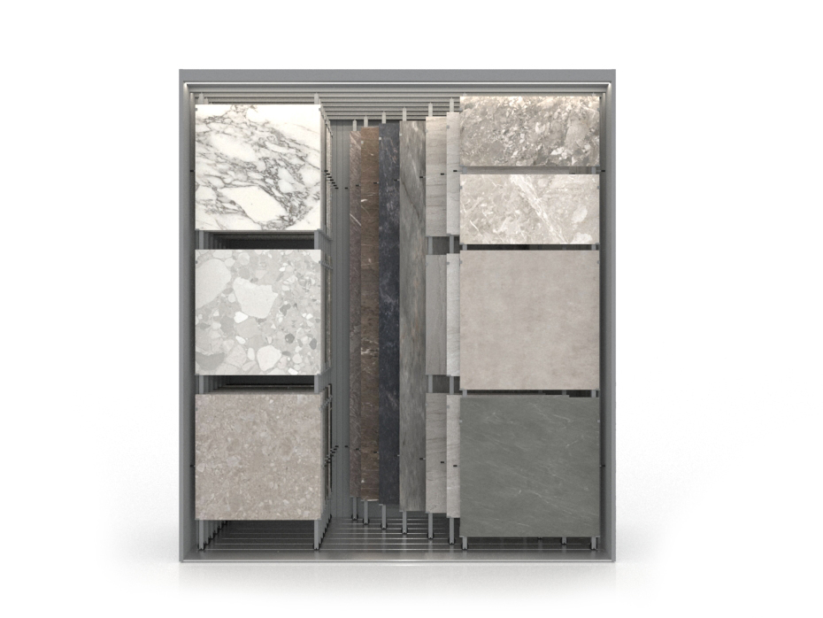 Expositor para azulejos Composition 118 7 luz plata frontal