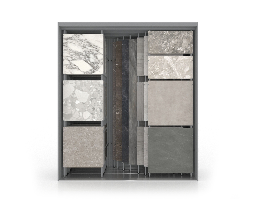 Expositor para azulejos Composition 118 7 plata frontal