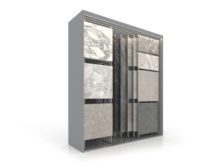 Expositor para azulejos Composition 118 7 luz plata lateral