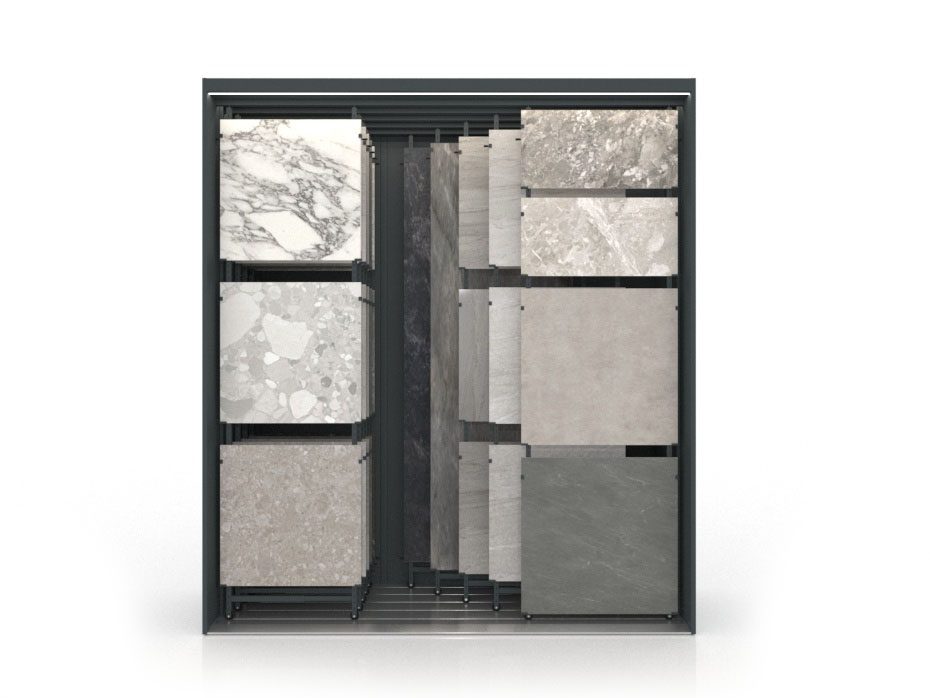 Expositor para azulejos Composition 118 antracita luz frontal