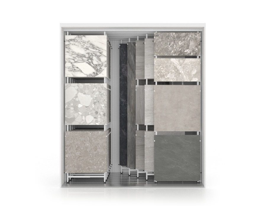 Expositor para azulejos Composition 118 blanco frontal
