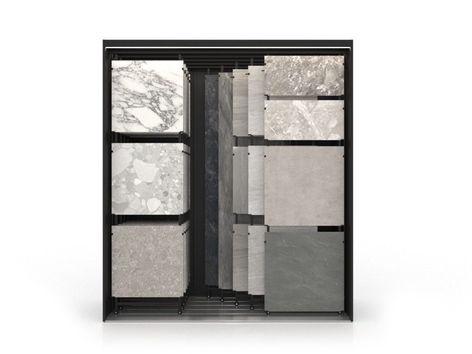 Expositor para azulejos Composition 118 negro luz frontal