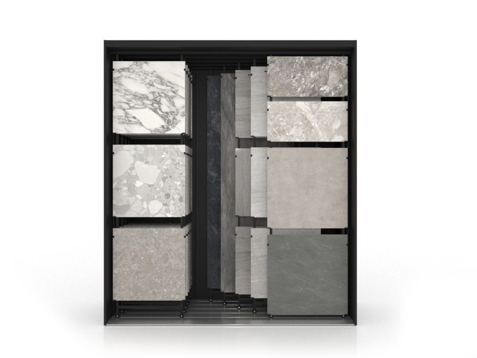 Expositor para azulejos Composition 118 negro frontal