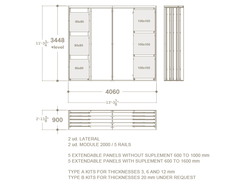 Expositor para azulejos Composition 119 plano 5 carriles