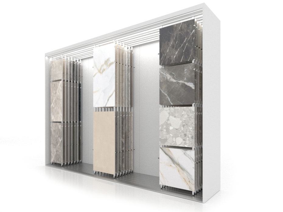 Expositor para azulejos Composición 120 7 luz blanco sx