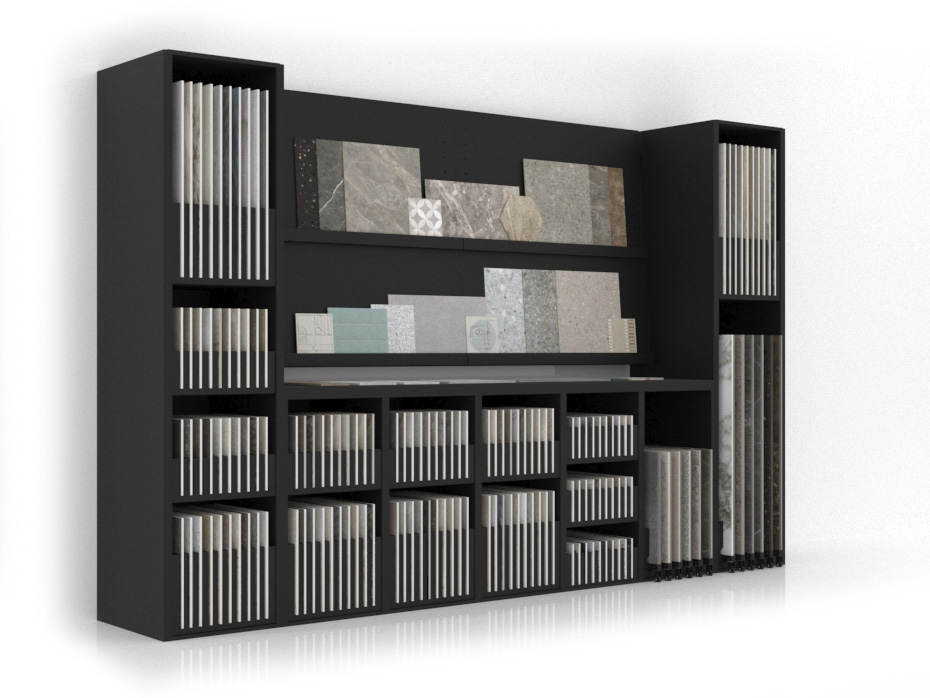 Expositor de azulejos Composition 127 negro frontal