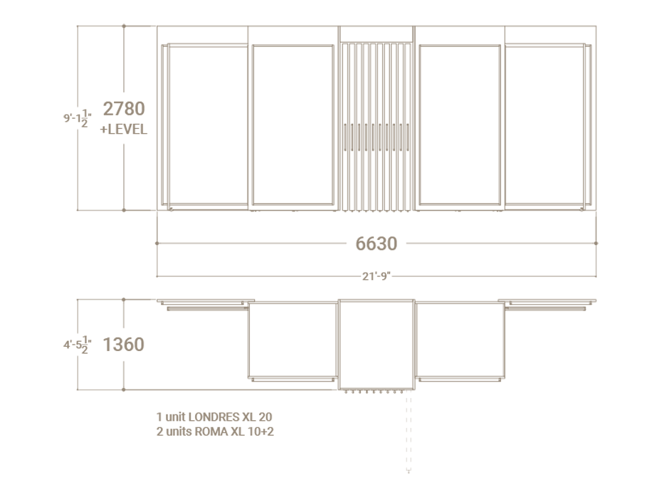 Mueble expositor Composition 138 plano