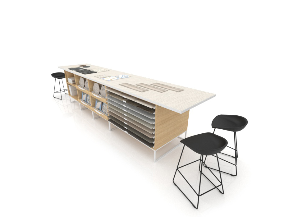 Banco técnico de trabajo Composición 147 madera vicenza blanco aerea