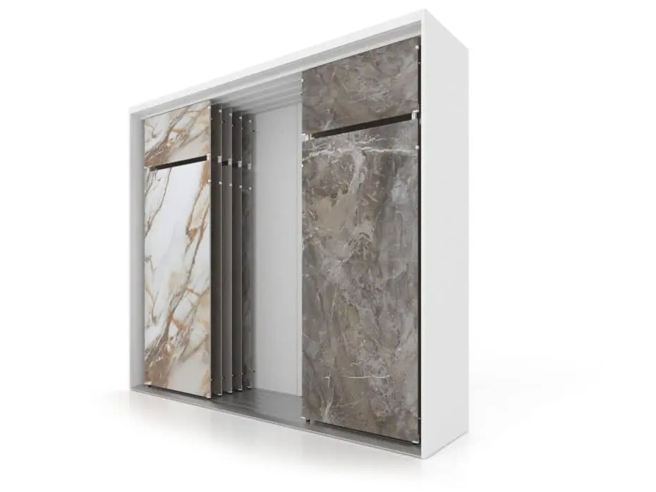 Expositor de azulejos multiformato Composición 149 5 blanco sx