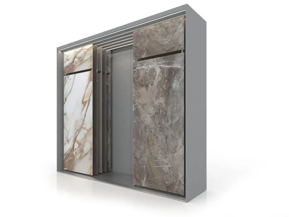 Expositor de azulejos multiformato Composición 149 5 luz plata sx