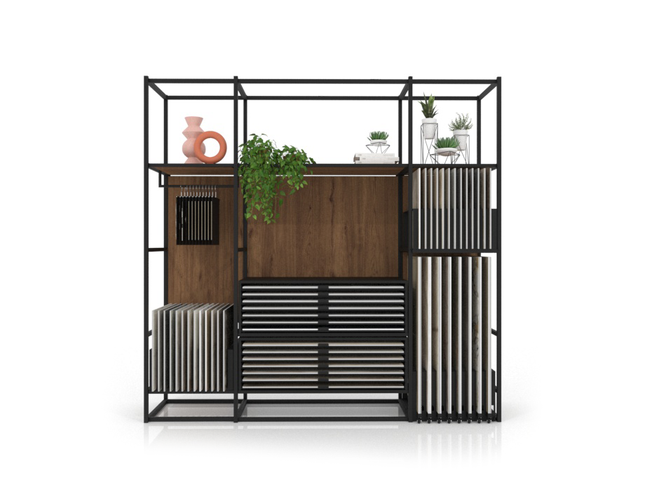 Ceramoteca Composición 157 madera old oak negro frontal