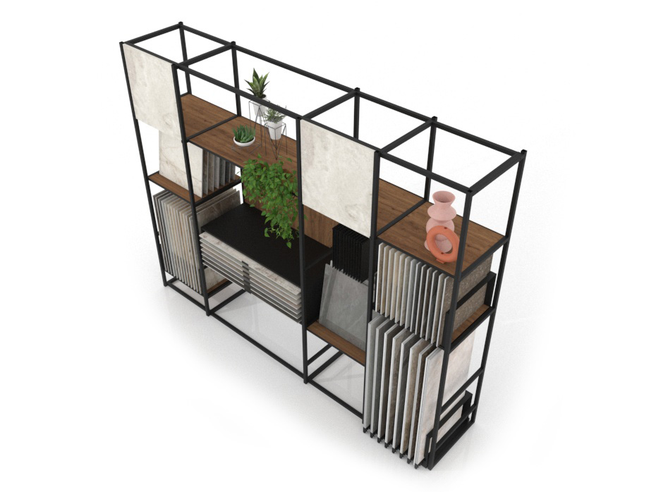 Ceramoteca Composición 158 madera old oak negro aerea