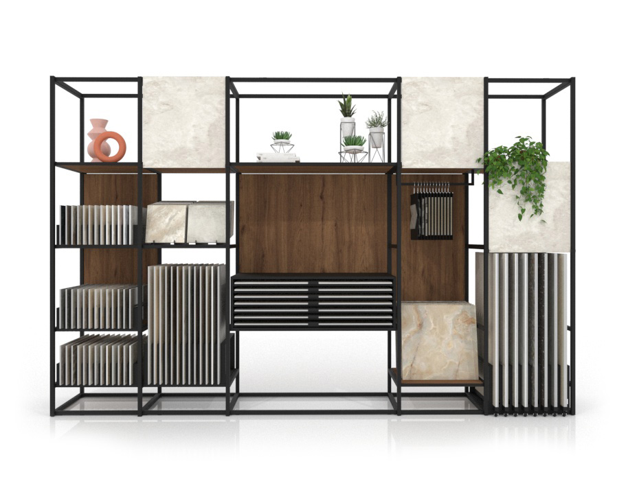 Ceramoteca Composición 159 madera old oak negro frontal