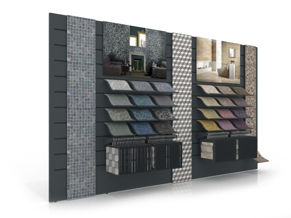 ceramic tile display systems Milan Wall Composition 174 anthracite