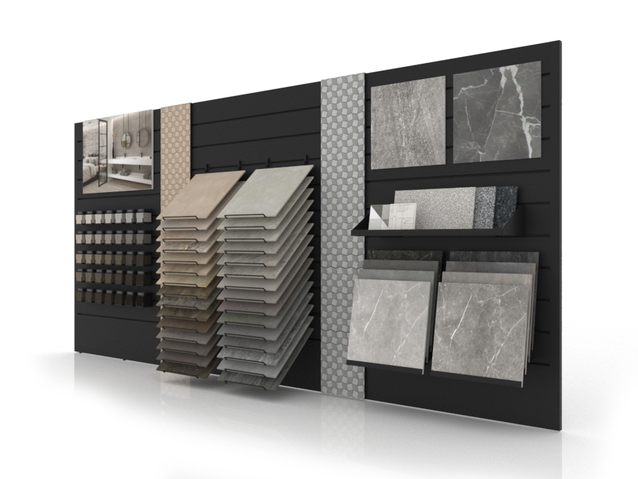 tiled display wall composition 175 Milan wall black sx