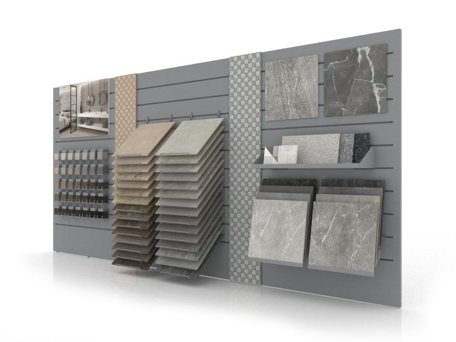 tiled display wall composition 175 Milan wall silver dx