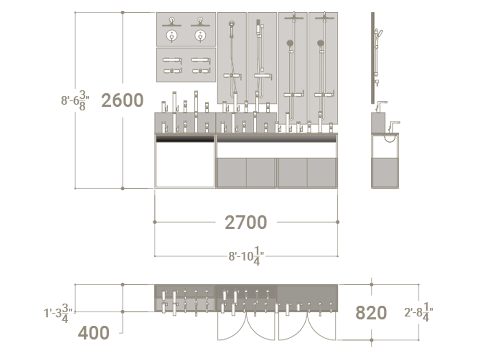 Expositores para grifería de baño Composición 182 plano