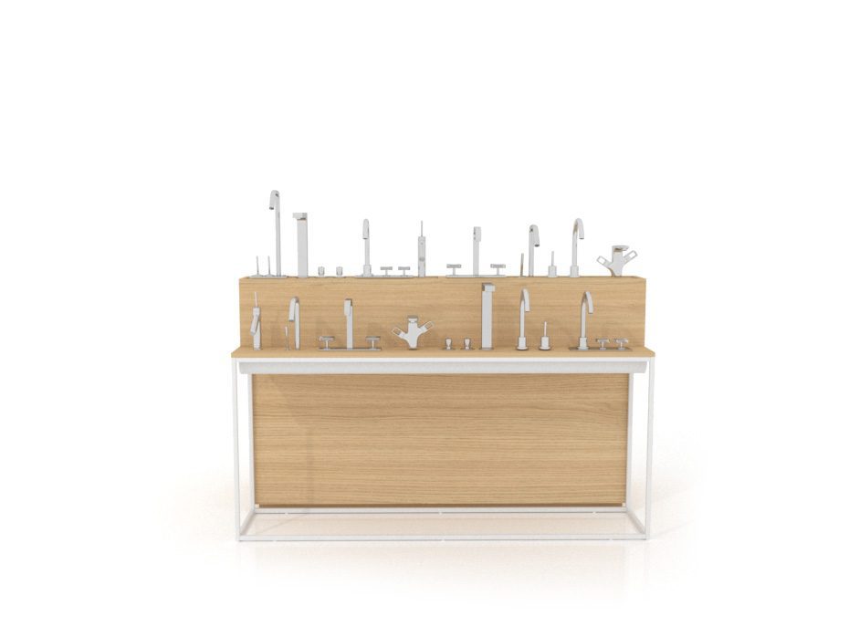 Expositor para sanitarios Composición 184 madera vicenza blanco frontal