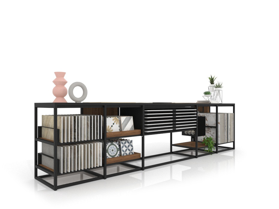 Ceramoteca Composición 194 madera old oak negro lateral