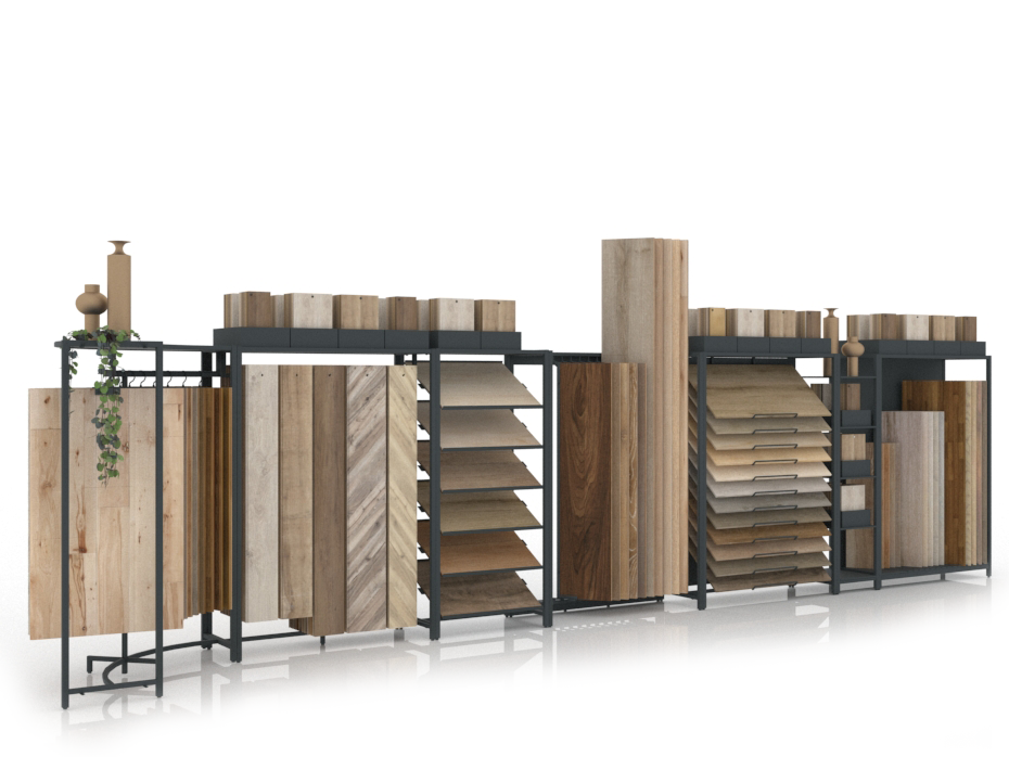 Expositor para exponer madera Composición 197 antracita lateral