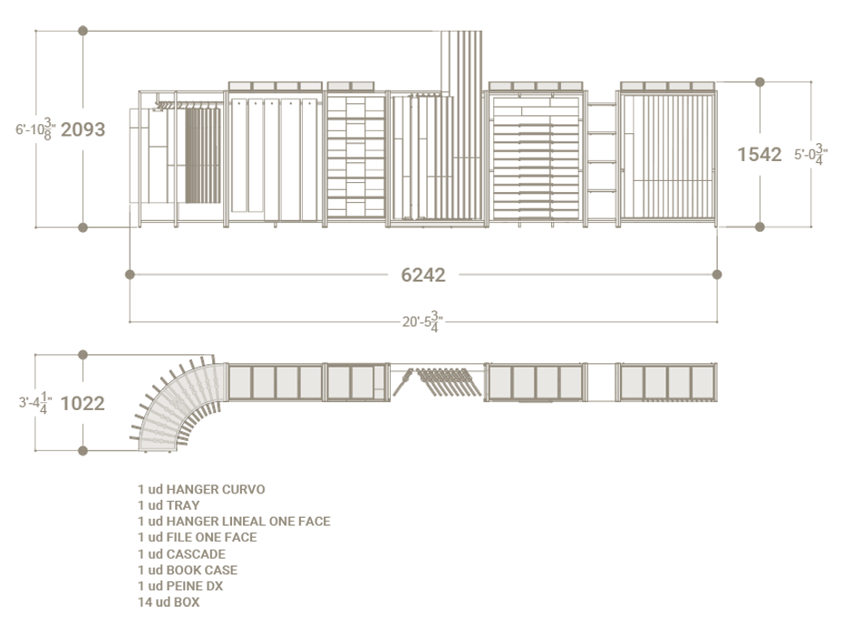 Expositor para exponer madera Composición 197 plano